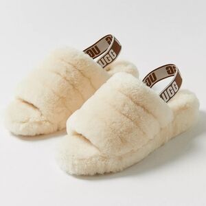 Like New! UGG Fluff Yeah Natural Slide Slippers
